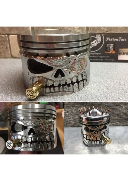 Reçine Oyma Iskelet Heykel Süs Cosplay Cadılar Bayramı Piston Kafatası Yüz Heykel Heykelcik Sanat Masaüstü C (Yurt Dışından)