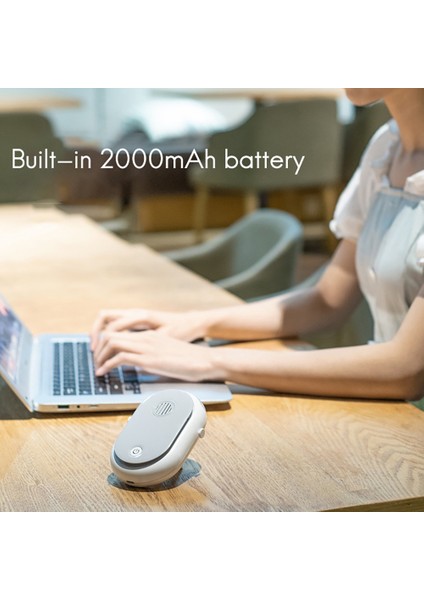 Aromaterapi Asma Boyun Fanı Mini Taşınabilir Açık Hava Sporları 2000MAH USB Şarjı Sessiz Yeşil (Yurt Dışından)