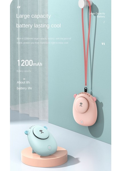 Ayı Boyun Fanı Dış Mekan El Kullanışlı Taşınabilir USB Tembel Mini Seyahat Ev Ofis Için Mavi (Yurt Dışından) indirimleri