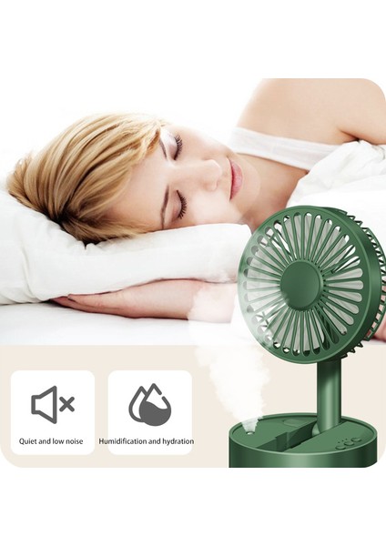 Katlanabilir Masa Fanı USB Şarj Edilebilir Nemlendirici 360 Derece Sallayarak Kafa Mini Hava Soğutucu-Beyaz (Yurt Dışından) indirimleri