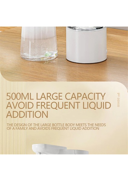 Mutfak 500 ml Otomatik Sıvı Sabunluk USB Şarj Edilebilir Fotoselli El Yüksek Kapasiteli Deterjan Banyo Dispenseri (Yurt Dışından)