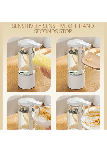 Mutfak 500 ml Otomatik Sıvı Sabunluk USB Şarj Edilebilir Fotoselli El Yüksek Kapasiteli Deterjan Banyo Dispenseri (Yurt Dışından)