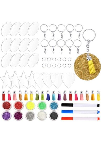 Akrilik Anahtarlık Boş 20X Akrilik Şeffaf Yuvarlak Anahtarlık Kemerleri, Anahtarlıklar ve Dıy Öğeleri ve El Sanatları Dahildir (Yurt Dışından)