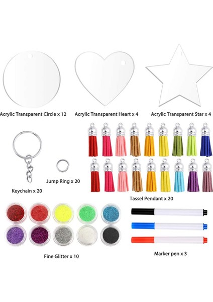 Akrilik Anahtarlık Boş 20X Akrilik Şeffaf Yuvarlak Anahtarlık Kemerleri, Anahtarlıklar ve Dıy Öğeleri ve El Sanatları Dahildir (Yurt Dışından) fiyatları