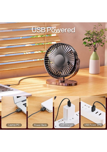 6.5 Inç USB Masa Fanı 3 Hız Sessiz Taşınabilir Masaüstü Masa 360° Ayar Ev Ofis Için Kişisel Mini Siyah (Yurt Dışından) modelleri