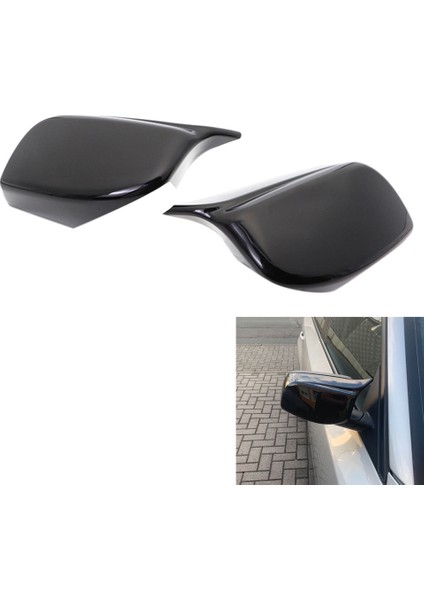 Araba Parlak Siyah Dikiz Yan Cam Ayna Kapağı Trim Dikiz Aynası Kapakları Değiştirme ile Uyumlu E60 E61 E63 E64 2003-2010 (Yurt Dışından) fiyatları