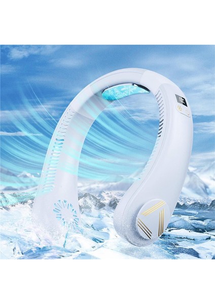 Taşınabilir Asma Boyunlu Klima Fanı Yarı Iletken Soğutma Fanı, 4000MAH Giyilebilir (Yurt Dışından)