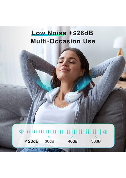 Taşınabilir Asma Boyunlu Klima Fanı Yarı Iletken Soğutma Fanı, 4000MAH Giyilebilir (Yurt Dışından) indirimleri