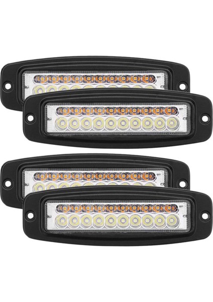 4 Adet 7 Inç Çift Renkli 100 W LED Çalışma Işığı Çubuğu Gömme Montaj Sel Sürüş Sis Lambası (Yurt Dışından)