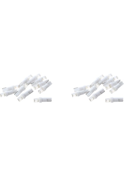 20X T5 W1.2W W3W 1 Smd Gösterge Paneli LED Araç Cuneate Iç IŞIKLAR12V Beyaz (Yurt Dışından)