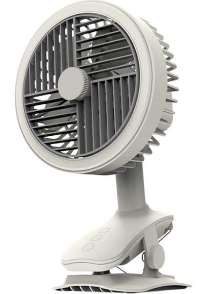 USB Masaüstü Fanı, Taşınabilir Klip Tabanlı Şarj Edilebilir Kişisel Düşük Gürültülü Ayarlanabilir LED Işıklı Fan (Beyaz) (Yurt Dışından)