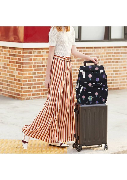 Fengdong Moda Okul Sırt Çantası USB Okul Çantaları Siyah Sırt Çantası Peluş Bilgisayar Çantası Sıcak Balon Desenleri ile Su Geçirmez Seyahat Çantası (Yurt Dışından) indirimleri