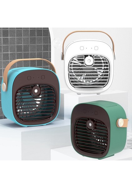 Taşınabilir Mini Klima Masaüstü Fan Soğutucu Nemlendirici Arıtma Odası Ofis Ev Yatak Odası Oturma Beyaz (Yurt Dışından)