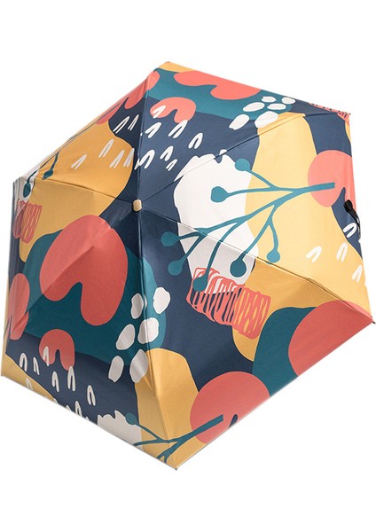 Mini Cep 5 Katlanır Güneşlik Güneş Şemsiye Yağmur Güneş Koruma Uv Şemsiye Taşınabilir Kompakt Katlanır Güneş Şemsiyesi (Yurt Dışından)