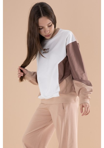 Krem Eşofman Takımı Kız Çocuklar İçin Yumuşak Pamuklu 2024 Sezonu fiyatları