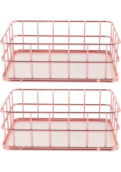 4x Depolama Sepeti Metal Tel Banyo Rafları Makyaj Organizatör Fırça Kalemlik Tel Örgü Banyo Tuvalet Sepeti (Yurt Dışından) fiyatları
