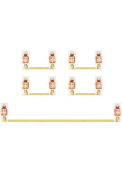 Özel Mekanik Klavye Için Altın Kaplama Plakaya Monte Sabitleyici 2u 6,25U (1+4, Beyaz Pembe) (Yurt Dışından)