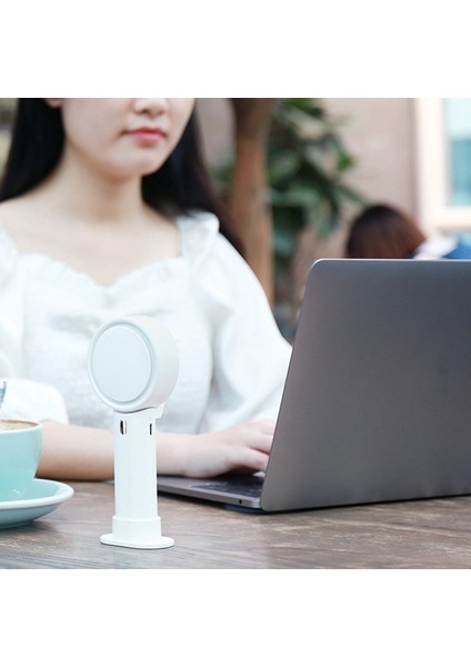 USB El Fanı Taşınabilir Yapraksız 1200 Mah Şarj Edilebilir Kişisel Düşük Gürültülü Dönebilen Masaüstü (Yeşil) (Yurt Dışından)