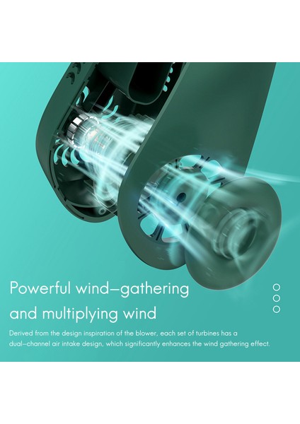 Taşınabilir Asılı Boyun Fanı USB Şarj Edilebilir Ayarlanabilir Hava Soğutucu Yaz Açık Seyahat Eller Serbest Bladeless Yeşil (Yurt Dışından) fiyatları