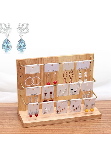 Küpe Standı Ahşap Küpe Tutucu Kulak Damızlık Tutucu Vitrin Vintage Takı Standı Ahşap Tepsi / Tabak ile Küpe Kolye Bilezik Yüzükler Için Ekran (Yurt Dışından) indirimleri