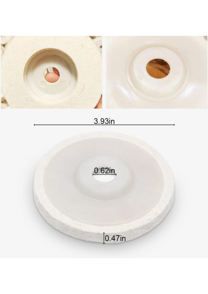 8'li Paket Açı Öğütücü Yün Parlatma Diski, 100MM Yün Parlatma Parlatma Diski Pedi, Keçe Parlatma Pedleri (Yurt Dışından)