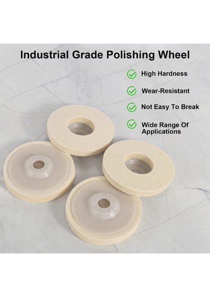 8'li Paket Açı Öğütücü Yün Parlatma Diski, 100MM Yün Parlatma Parlatma Diski Pedi, Keçe Parlatma Pedleri (Yurt Dışından)