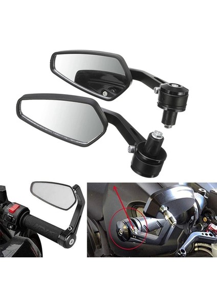 1 Çift 7/8 Inç 22MM Motosiklet Gidonu Ayna Çubuğu Sonu Geri Vites Aynaları Bisikletler ile Uyumlu Atv C (Yurt Dışından) modelleri