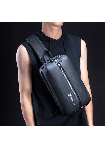 Bullcaptaın Marka USB Şarj Erkek Su Geçirmez Oxford Kumaş Göğüs Çantası Eğlence Spor Omuz Askılı Çanta Küçük Sırt Çantası A (Yurt Dışından) indirimleri