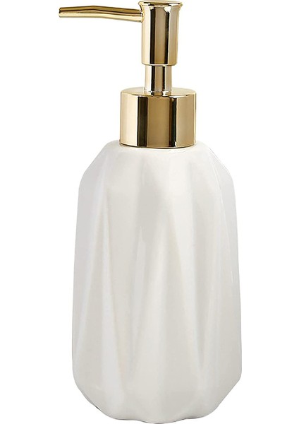 Seramik Sabunluk 10 Oz Pompalı El Sabunu Dispenseri Doldurulabilir Sıvı Bulaşık Sabunu ve Banyo Için Losyon (Beyaz) (Yurt Dışından)