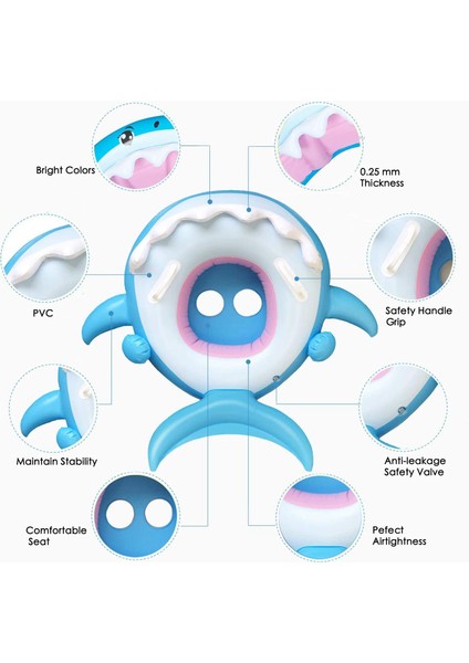 Bebek Yüzme Havuzu Şamandıra Halkası Çıkarılabilir Şişme Gölgelik ile Yürümeye Başlayan Floaties Bebek 6 36 Aylık Çocuklarla Uyumlu (Yurt Dışından)