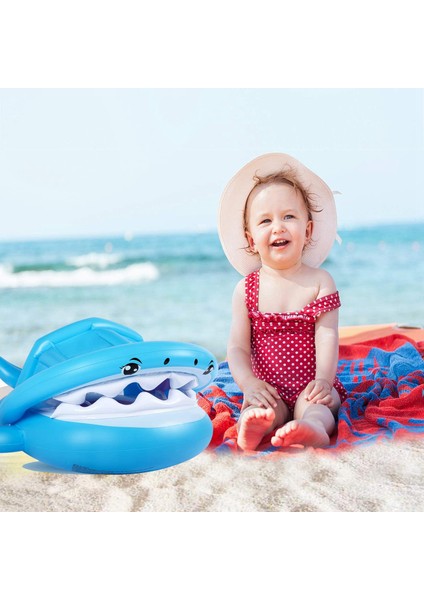 Bebek Yüzme Havuzu Şamandıra Halkası Çıkarılabilir Şişme Gölgelik ile Yürümeye Başlayan Floaties Bebek 6 36 Aylık Çocuklarla Uyumlu (Yurt Dışından)