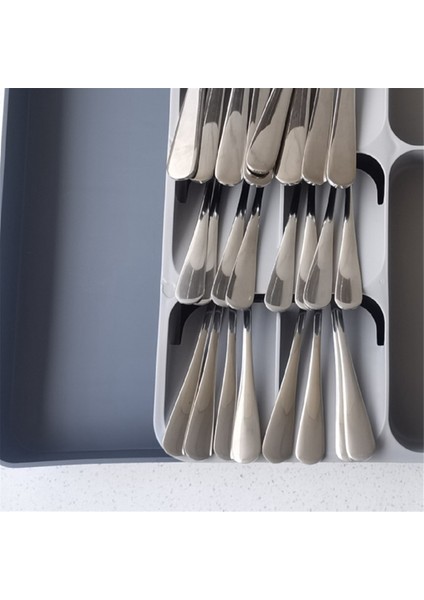 Gümüş Çatal Bıçak Takımı ve Aletler Için Mutfak Çekmecesi Organizatör Tepsisi, Genişletilebilir, Gri (Yurt Dışından) modelleri