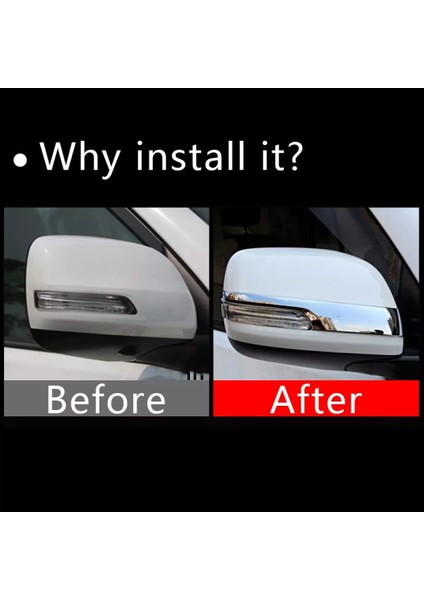 Araba Dikiz Aynası Kapağı Trim Şerit Etiket Aksesuarları Land Cruiser Prado 150 2010-2020 ile Uyumlu (Yurt Dışından) fırsatları
