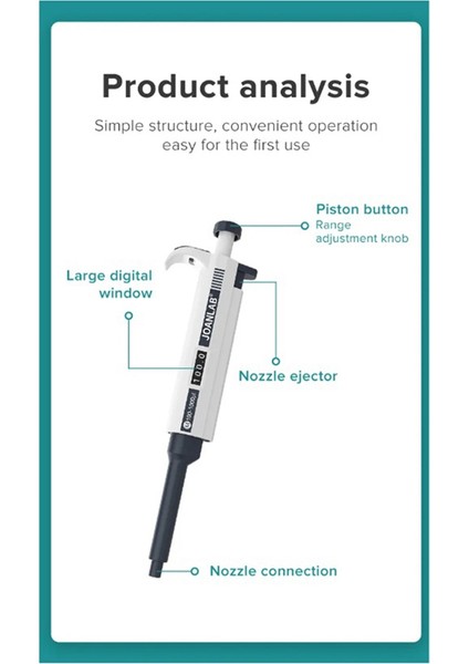Joanlab Mikropipet Laboratuvarı Otomatik Pipet Dijital Ayarlanabilir Plastik Pipet Kimya Laboratuvarı Ekipmanları B (Yurt Dışından)