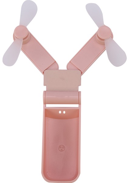 Mini Taşınabilir Çift Elle Katlanır Fan USB Cep Katlama Fanları 2 Kullanım Modu Küçük Elektrikli El Ev Aletleri Pembe (Yurt Dışından)