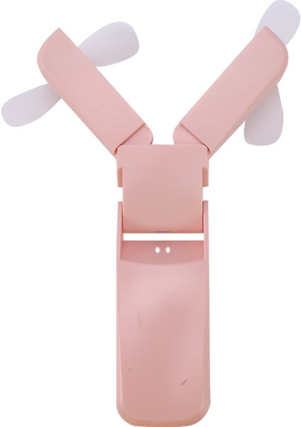 Mini Taşınabilir Çift Elle Katlanır Fan USB Cep Katlama Fanları 2 Kullanım Modu Küçük Elektrikli El Ev Aletleri Pembe (Yurt Dışından)