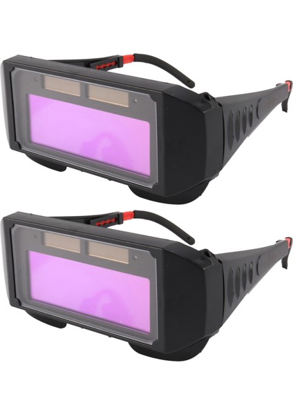 2x Otomatik Fotoelektrik Kaynak Gözlük Güneş Enerjili Otomatik Kararan Kaynak Maskesi Kask Göz Gözlüğü Kaynak Camı (Yurt Dışından)