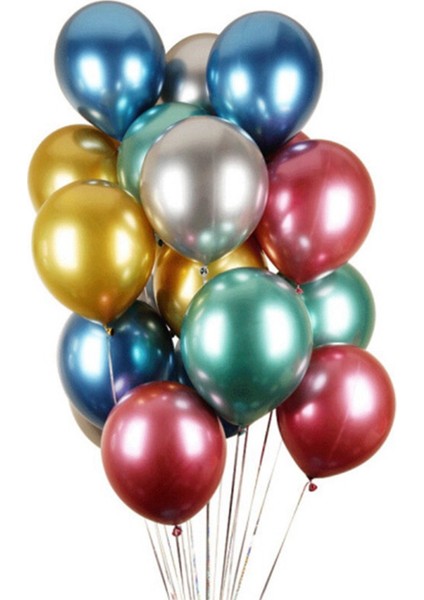 100 Adet 10 Inç Metalik Lateks Balonlar Kalın Krom Parlak Metal Inci Balon Globos Parti Dekoru Için - Altın (Yurt Dışından)