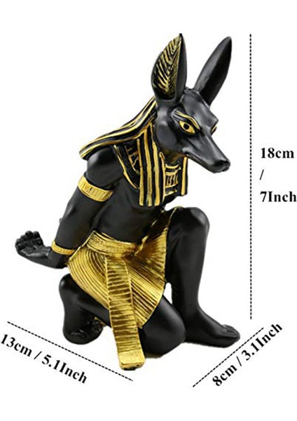 2x Reçine Anubis Tanrı Şarap Rafı Figürler Modern Mısır Köpek Minyatürleri Heykelleri Hayvan Iç Ev Masa Dekoru Heykel (Yurt Dışından)