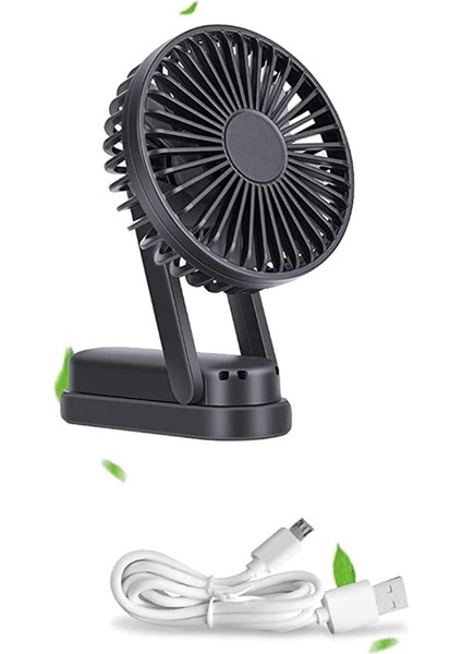 El Fanı, Taşınabilir Mini USB Fan 3 Hız Modu, Ev Ofis Dış Mekan Seyahati Için 180° Katlanabilir Saplı Sessiz Masaüstü (Yurt Dışından)