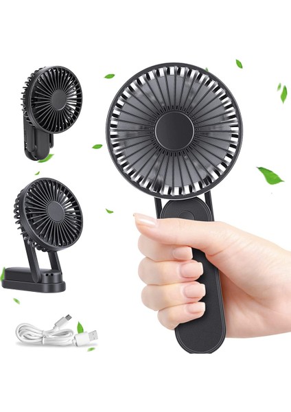 El Fanı, Taşınabilir Mini USB Fan 3 Hız Modu, Ev Ofis Dış Mekan Seyahati Için 180° Katlanabilir Saplı Sessiz Masaüstü (Yurt Dışından)