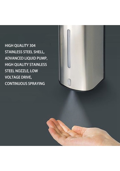 600 ml Otomatik Püskürtücü Sabunluk Pressless Sensör El Deterjan Dispenseri Banyo Için Duvara Monte (Yurt Dışından)