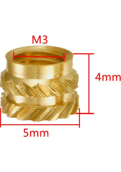 500 Adet M3 Konu Tırtıllı Pirinç Dişli Isı Seti Isıya Dayanıklı Ekleme Gömme Somunu, M3X5X4, 3D Yazıcı Için Voron 2.4 Vb (Yurt Dışından)