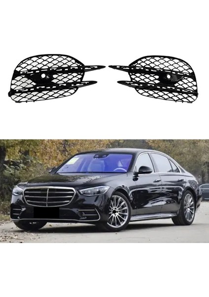 2228857200 Araba Tampon Ince Delikli Izgara Izgara Sol Ön Sis Aydınlatma Koruması Izgarası IÇIN-W222 S450 S500 S560 2018 2019 (Yurt Dışından) modelleri