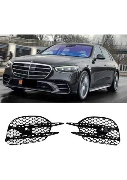 2228857200 Araba Tampon Ince Delikli Izgara Izgara Sol Ön Sis Aydınlatma Koruması Izgarası IÇIN-W222 S450 S500 S560 2018 2019 (Yurt Dışından) fırsatları