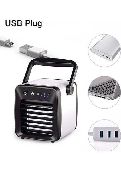 Mini USB 3'ü 1 Arada Masa Kişisel Fan Hava Soğutucu Soğutma Nemlendirme Arıtma, USB Destekli, Sessiz Çalışma (Yurt Dışından)