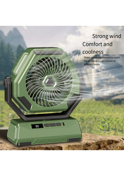 Kamp Fanı Şarj Edilebilir Dış Mekan Tavan Salınımlı Taşınabilir Klima Aydınlatma Siyah (Yurt Dışından) modelleri