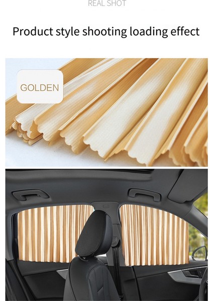 Araba Altın Güneşlik Otomatik Geri Çekilebilir Manyetik Raylı Araba Perdeleri Araba Pencere Güneş Koruması Araba Perdeleri ile Uyumlu (Yurt Dışından)