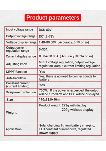 -SJ30 700W Senkron Düzeltme 30A Otomatik Buck-Boost Güç Modülü Solar Şarj Mppt, Ekransız (Yurt Dışından)
