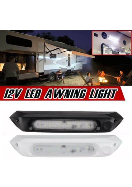 Rv LED Tente Işığı 12-28V Smd 8W Su Geçirmez Sundurma Işıkları Rv Caravan Karavanla Uyumlu Iç Duvar Lambaları, Beyaz (Yurt Dışından)